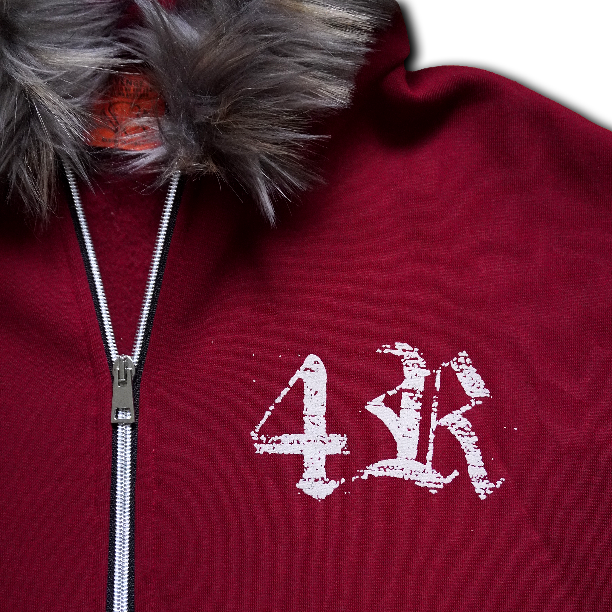 POLAR ZIP HOODIE BORDEAUX (Cropped)