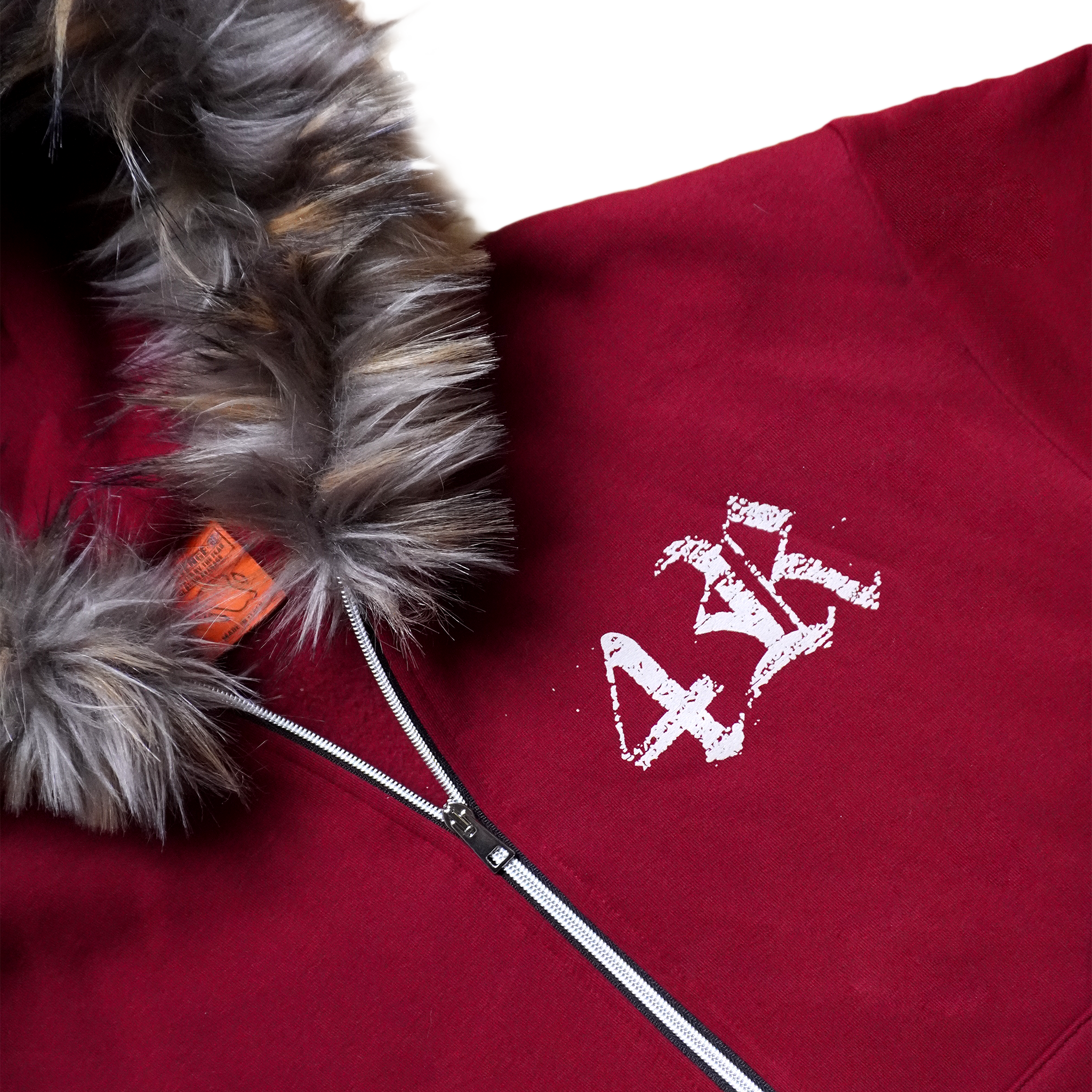 POLAR ZIP HOODIE BORDEAUX (Cropped)