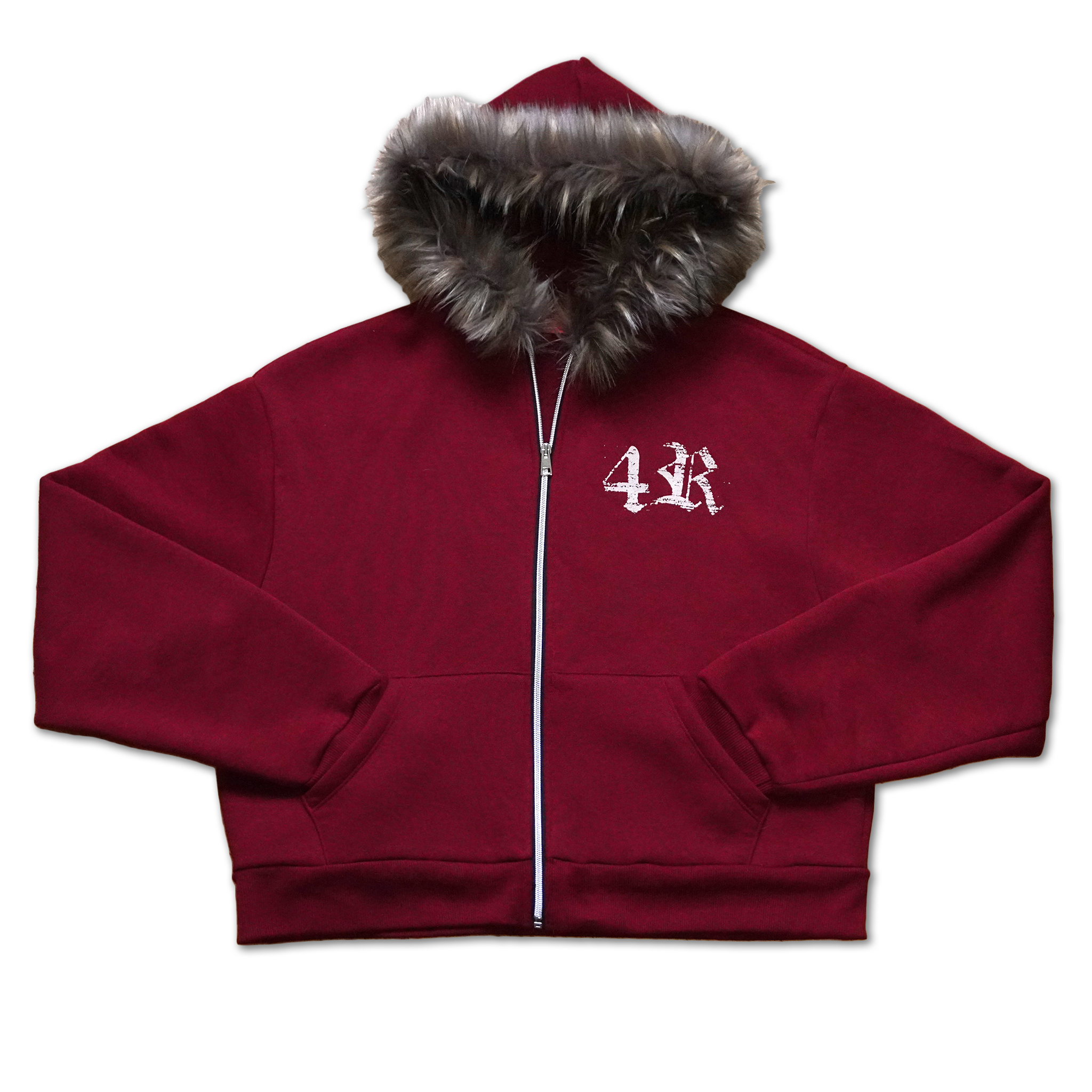 POLAR ZIP HOODIE BORDEAUX (Cropped)