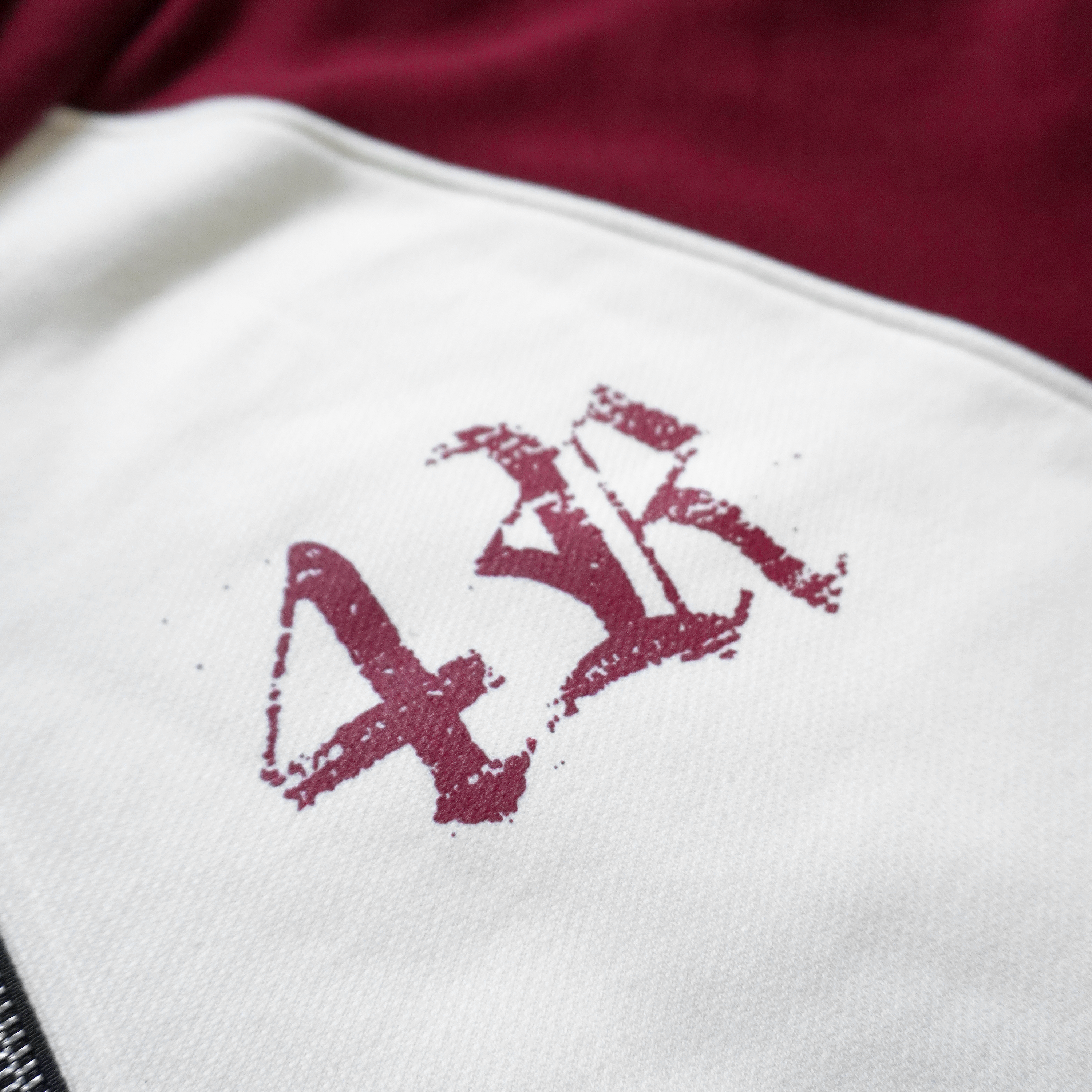 YAKUZA ZIP HOODIE Bordeaux/White
