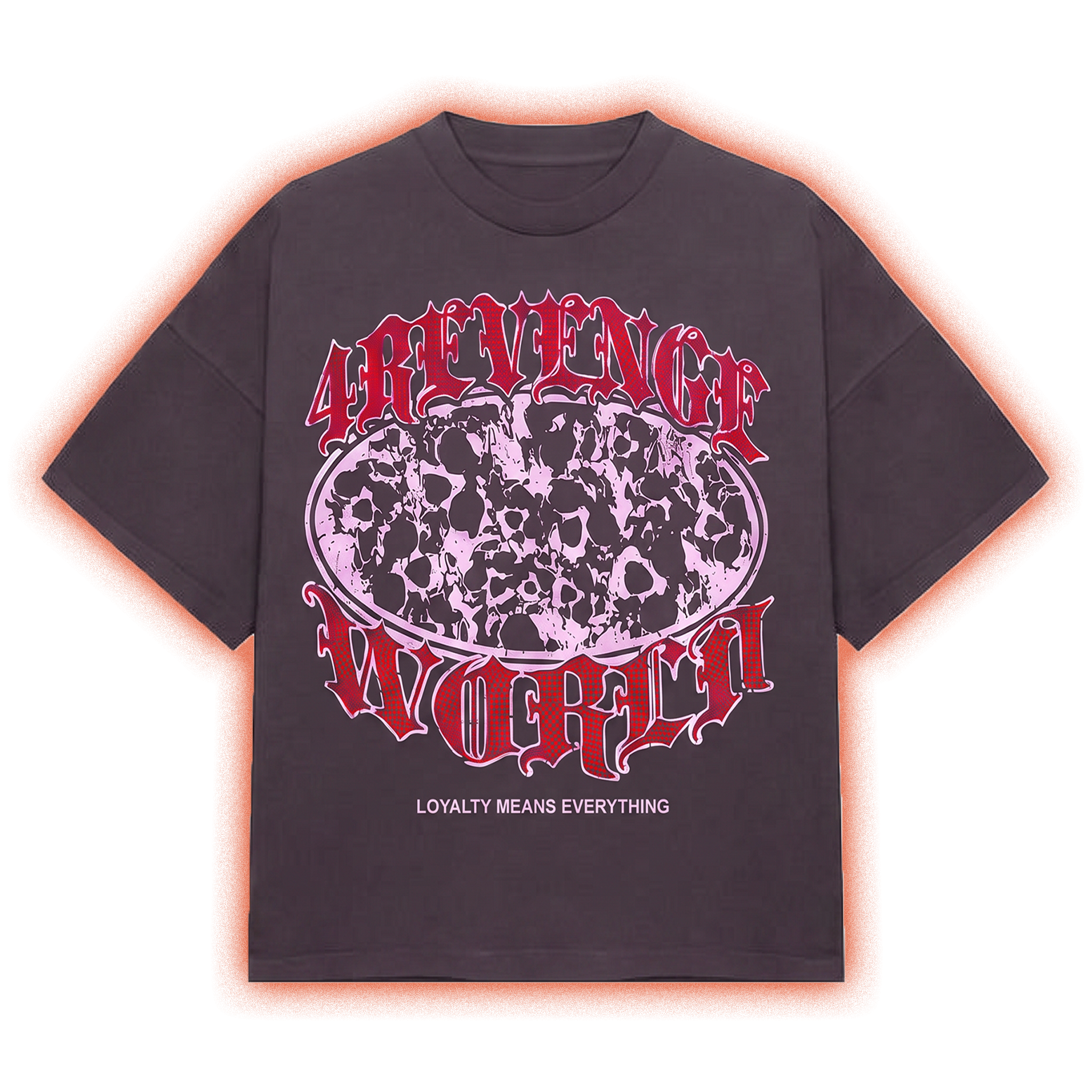 4REVENGE WORLD TEE Rhinestone Digital Print