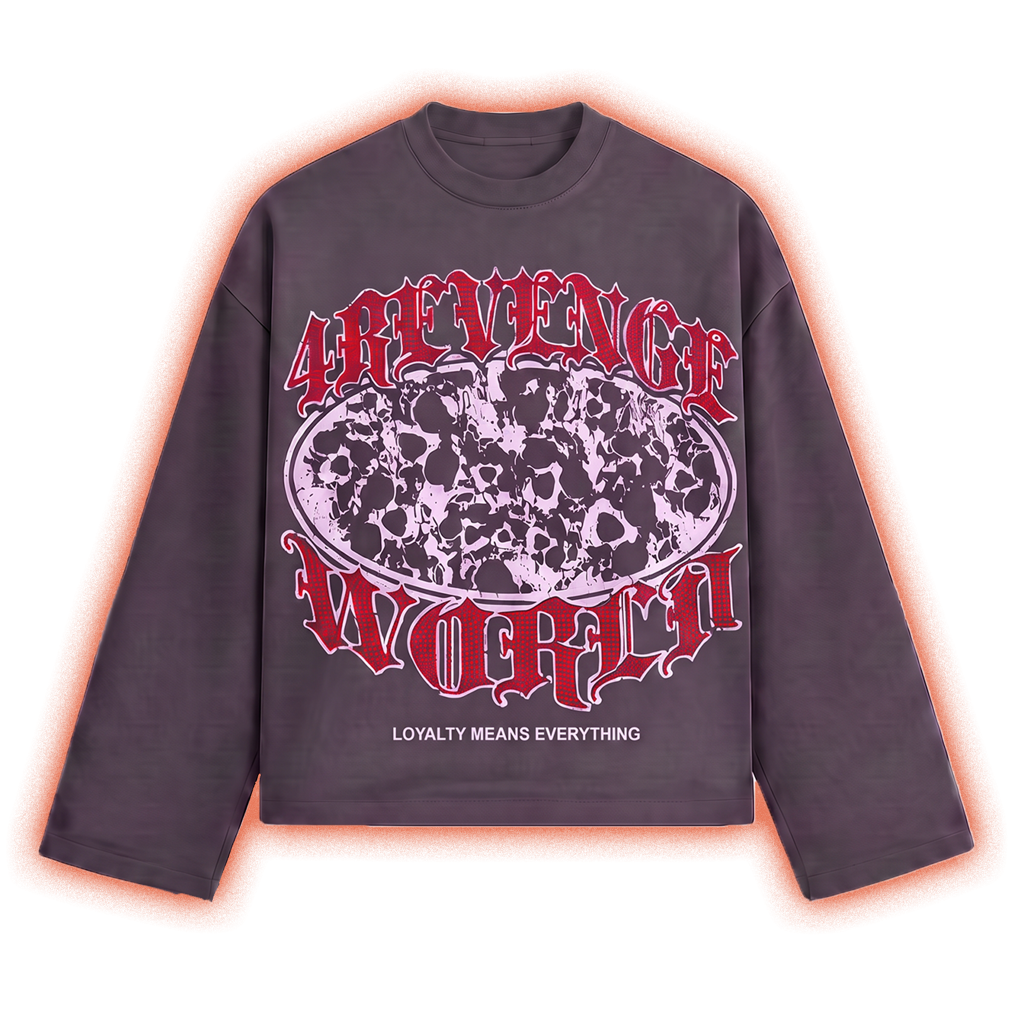 4REVENGE WORLD LONGSLEEVE RHINESTONE DIGITAL PRINT