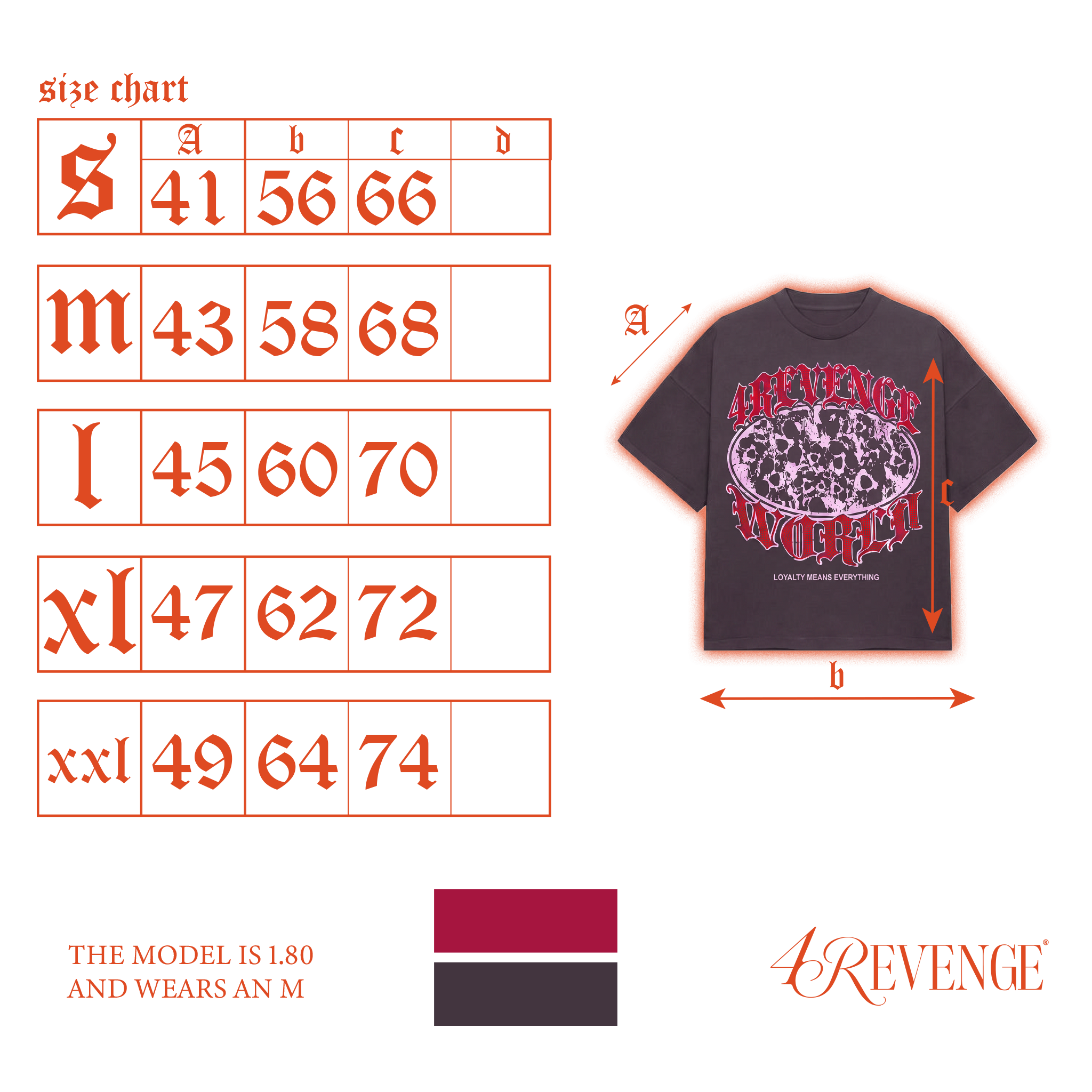 4REVENGE WORLD TEE Rhinestone Digital Print