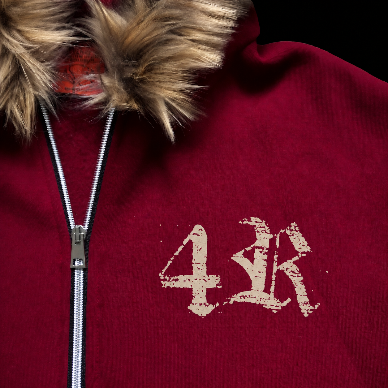 POLAR ZIP HOODIE BORDEAUX (Cropped)