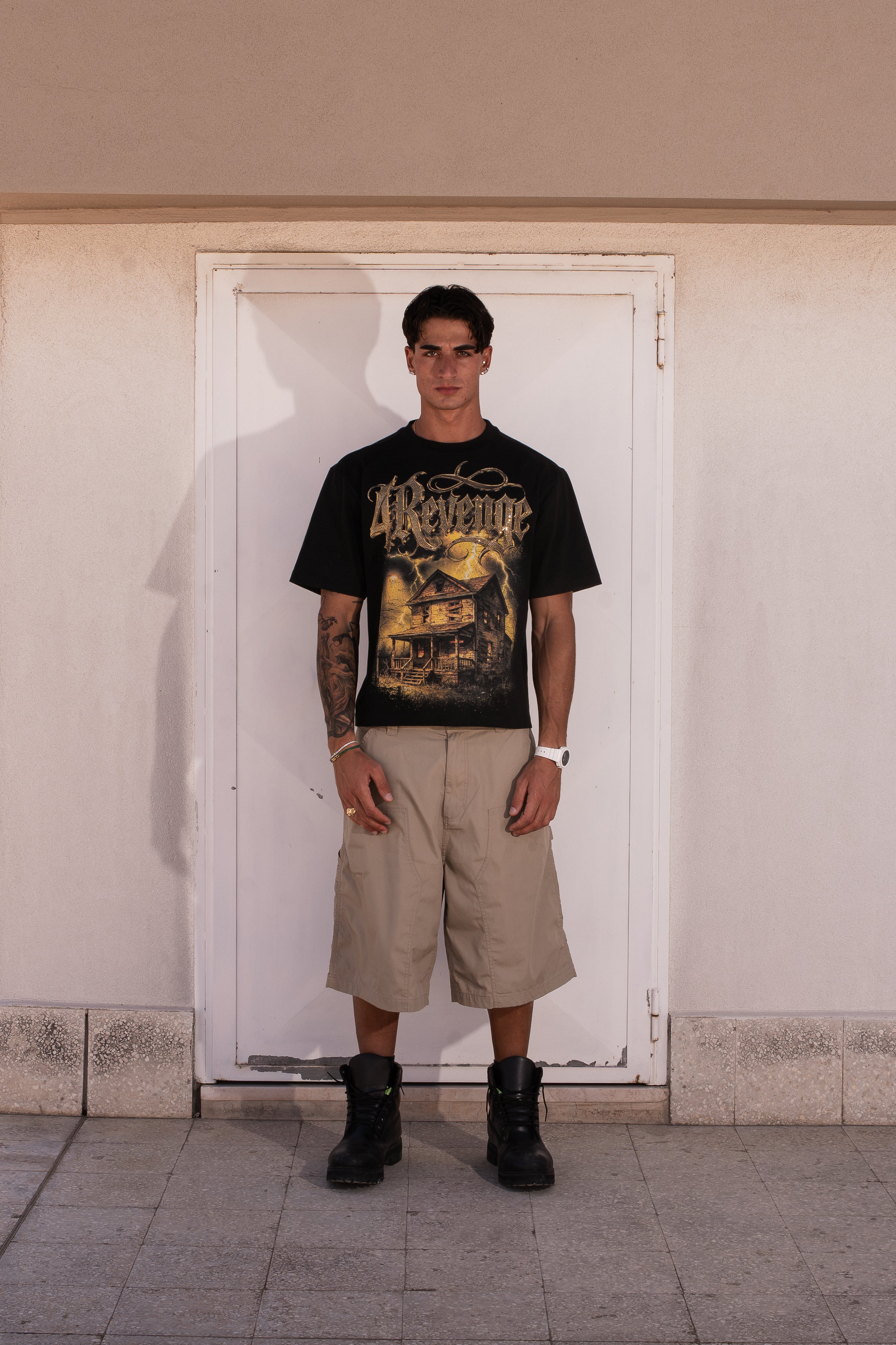 TRAP HOUSE TEE Rhinestone Digital Print