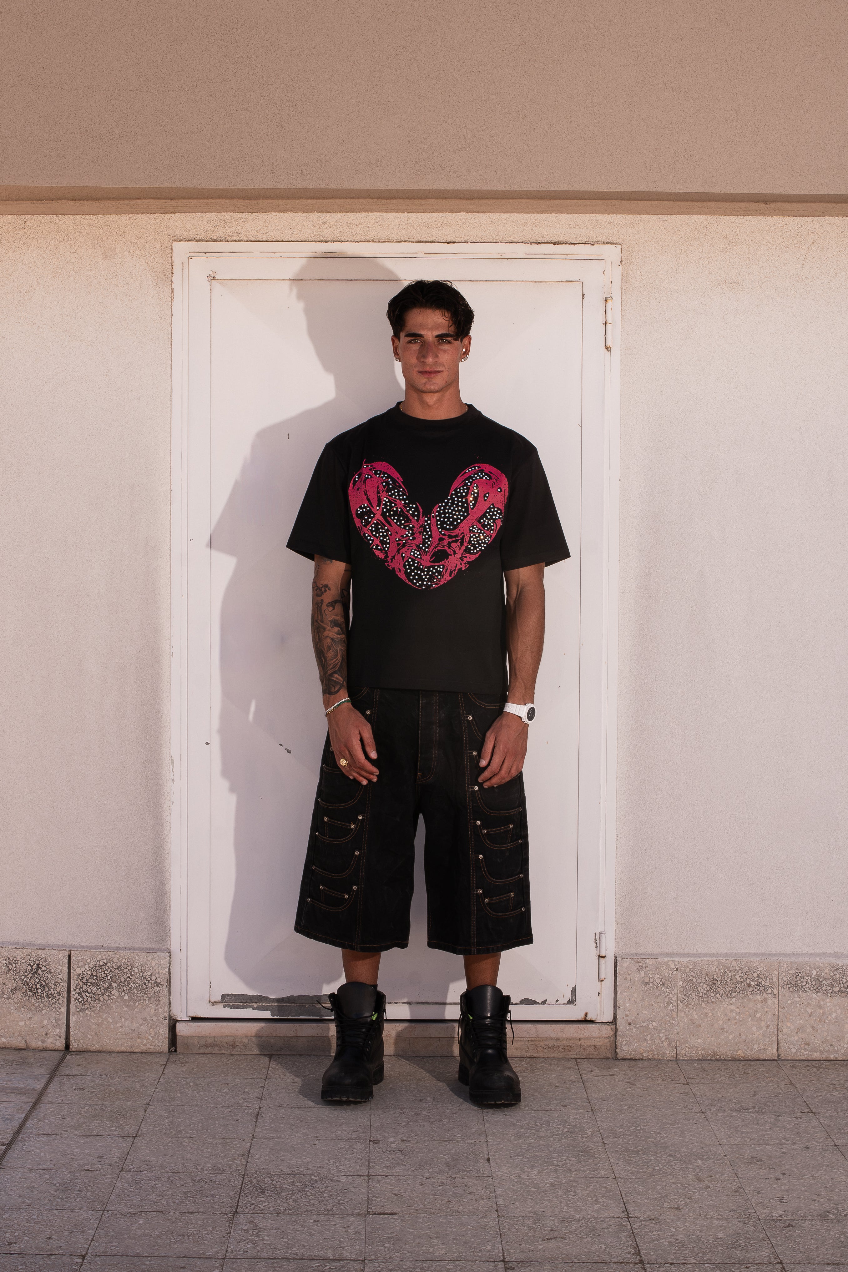 LOVE IS PAIN TEE Rhinestone Digital Print