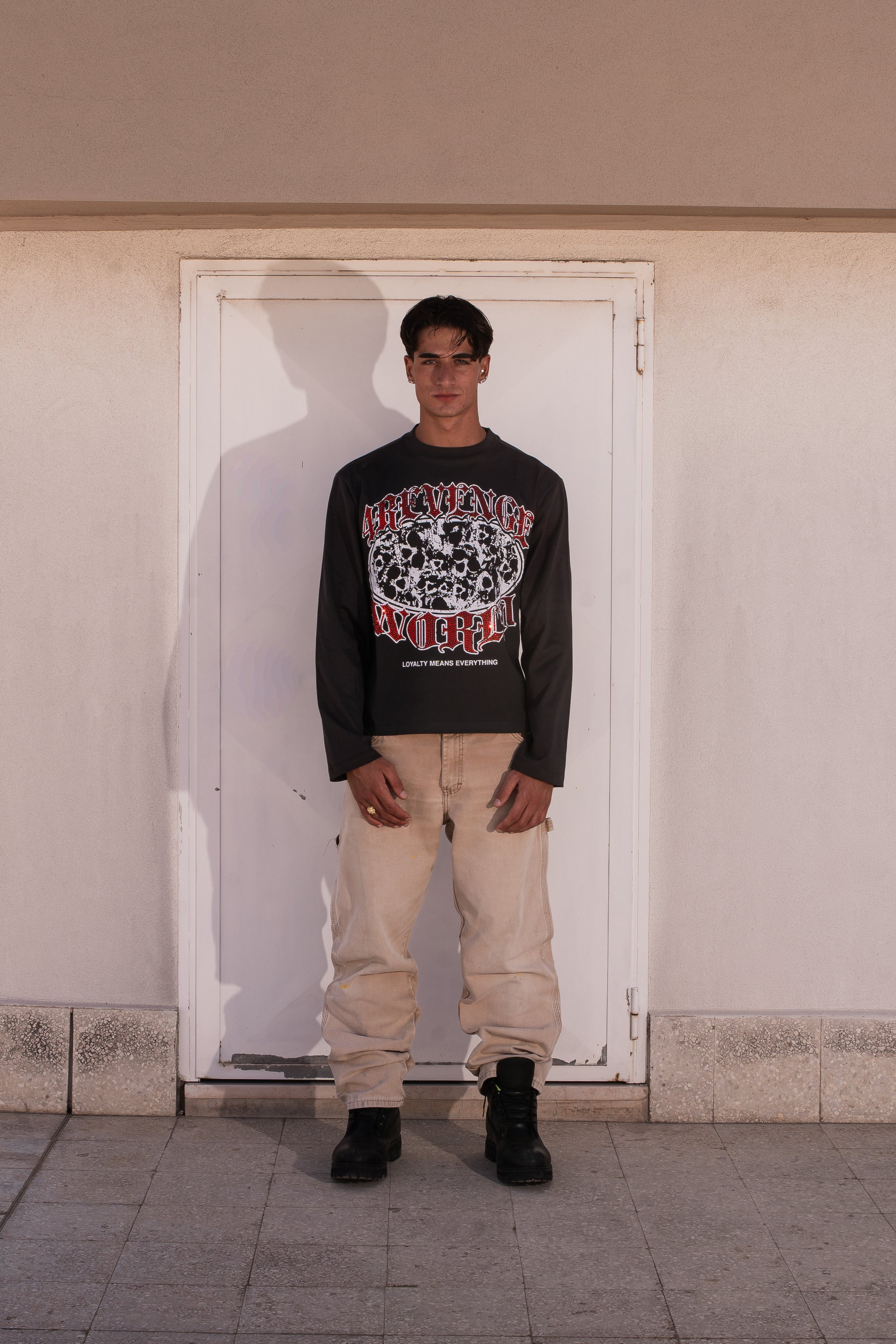 4REVENGE WORLD LONGSLEEVE RHINESTONE DIGITAL PRINT