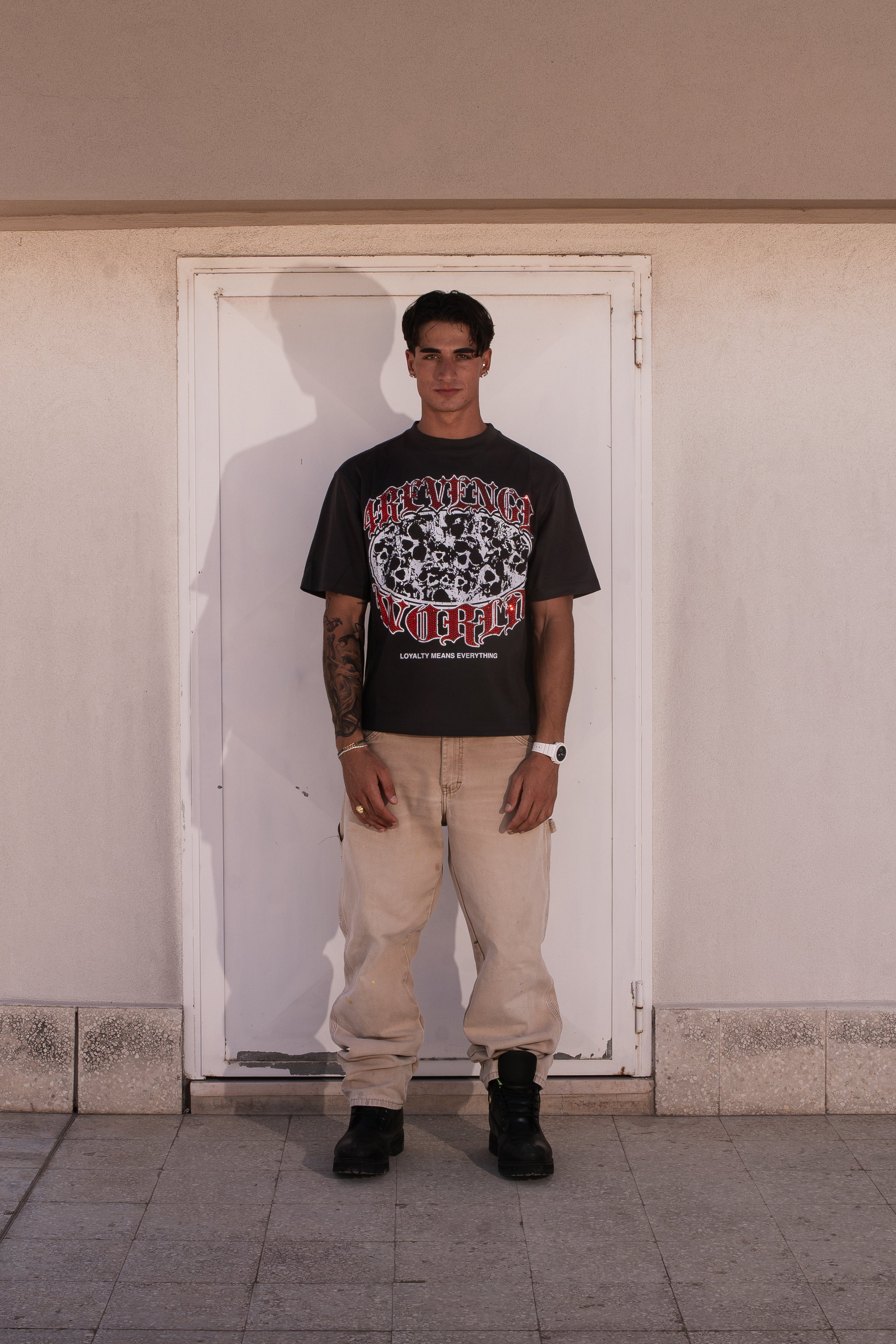 4REVENGE WORLD TEE Rhinestone Digital Print