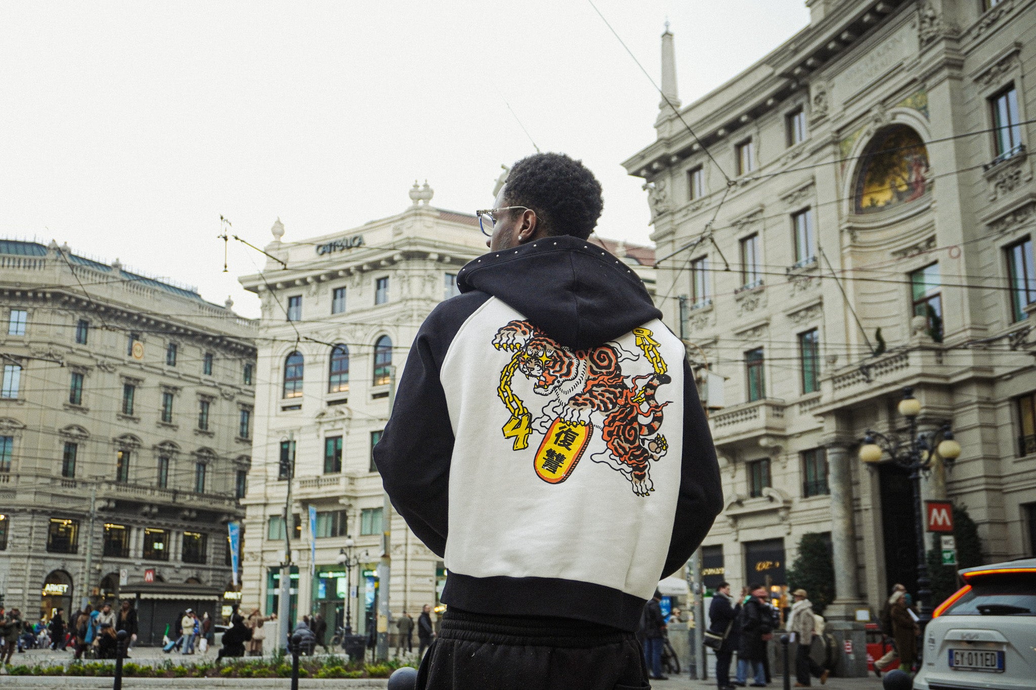 YAKUZA ZIP HOODIE Black/White