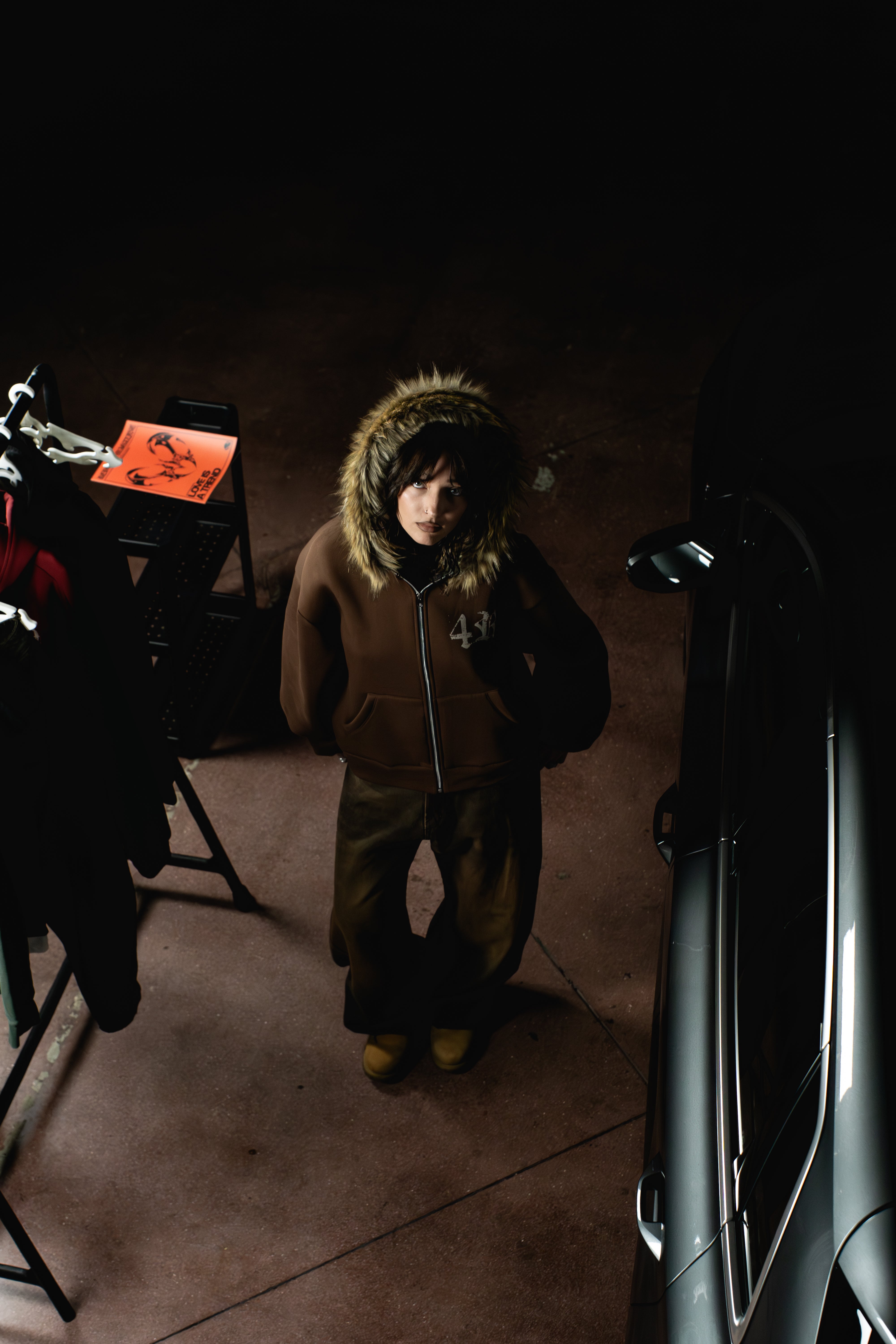 POLAR ZIP HOODIE CHOCOLATE (Cropped)