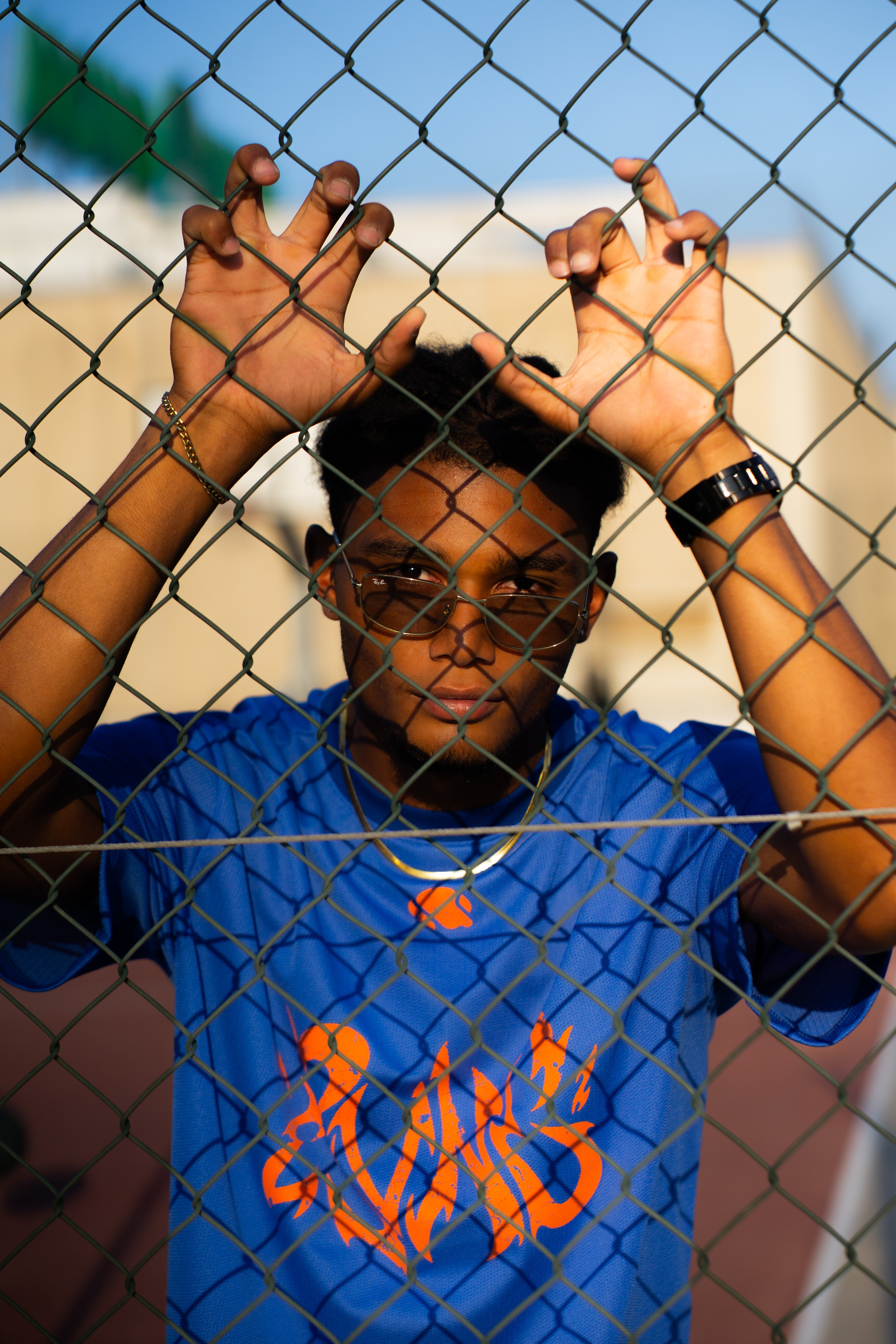 BLUE WORN TEE BY REVENGE
