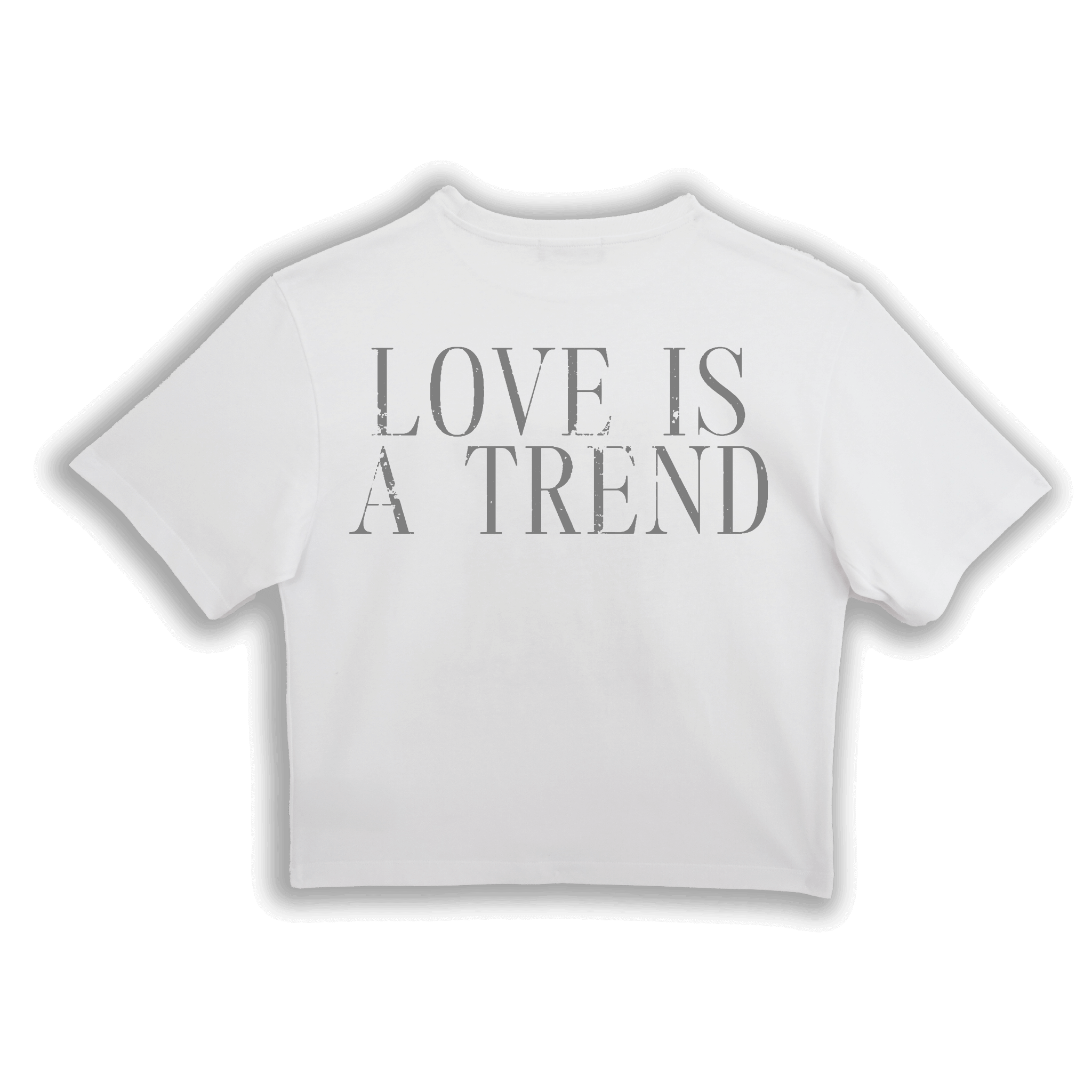 LOVE IS A TREND TEE WHITE CON STAMPA SERIGRAFICA RIGONFIATA
