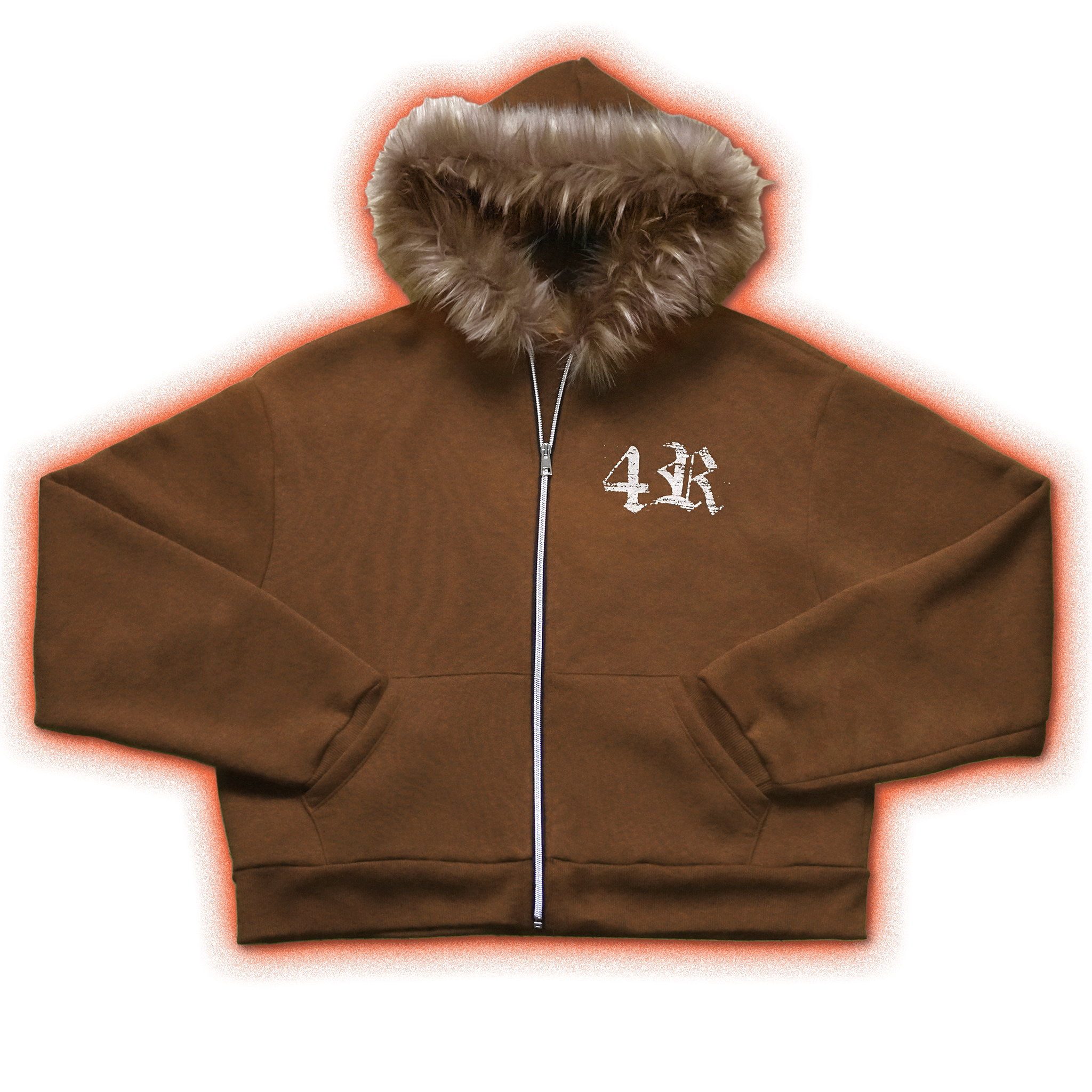 POLAR ZIP HOODIE CHOCOLATE (Cropped)