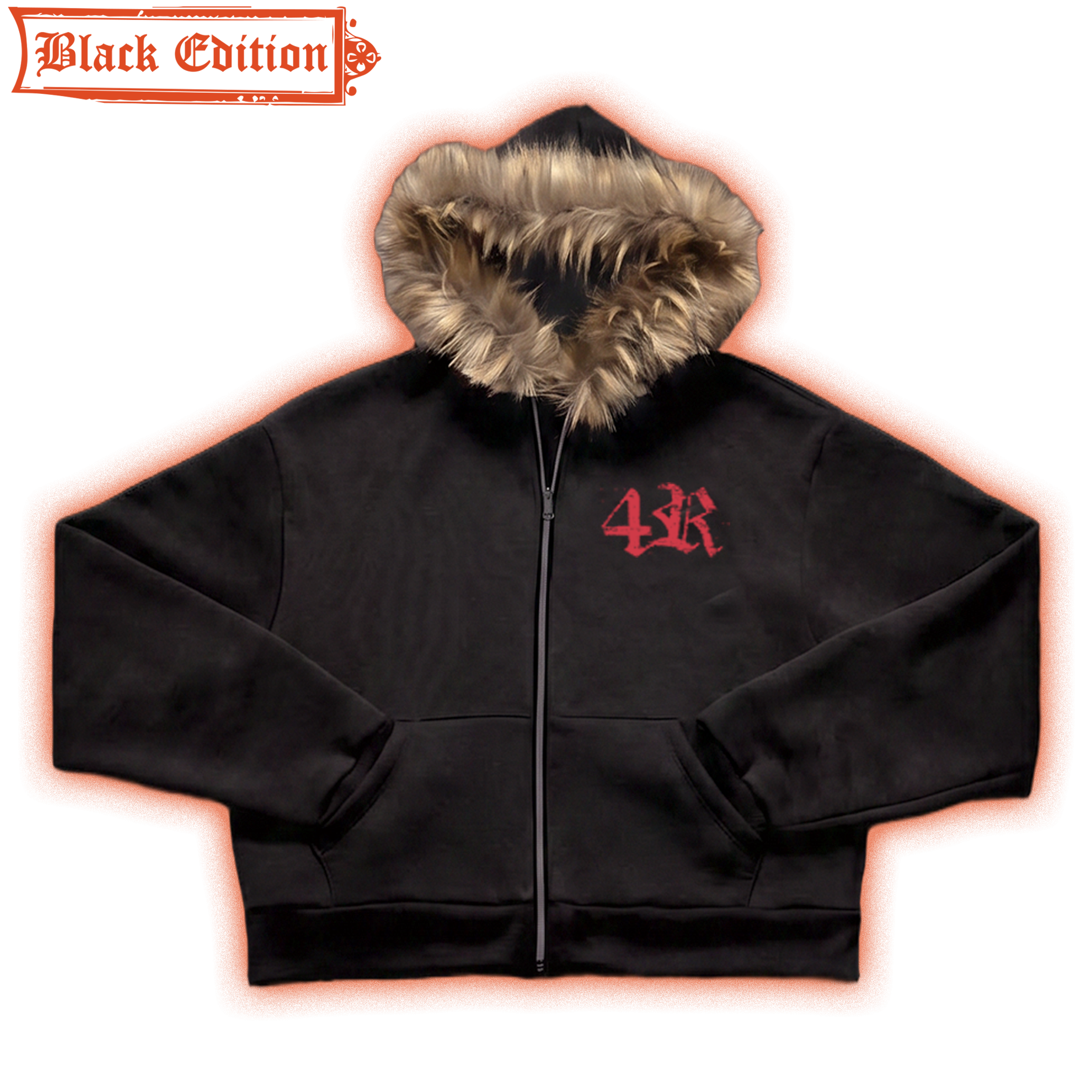 POLAR ZIP HOODIE BLACK (Cropped)