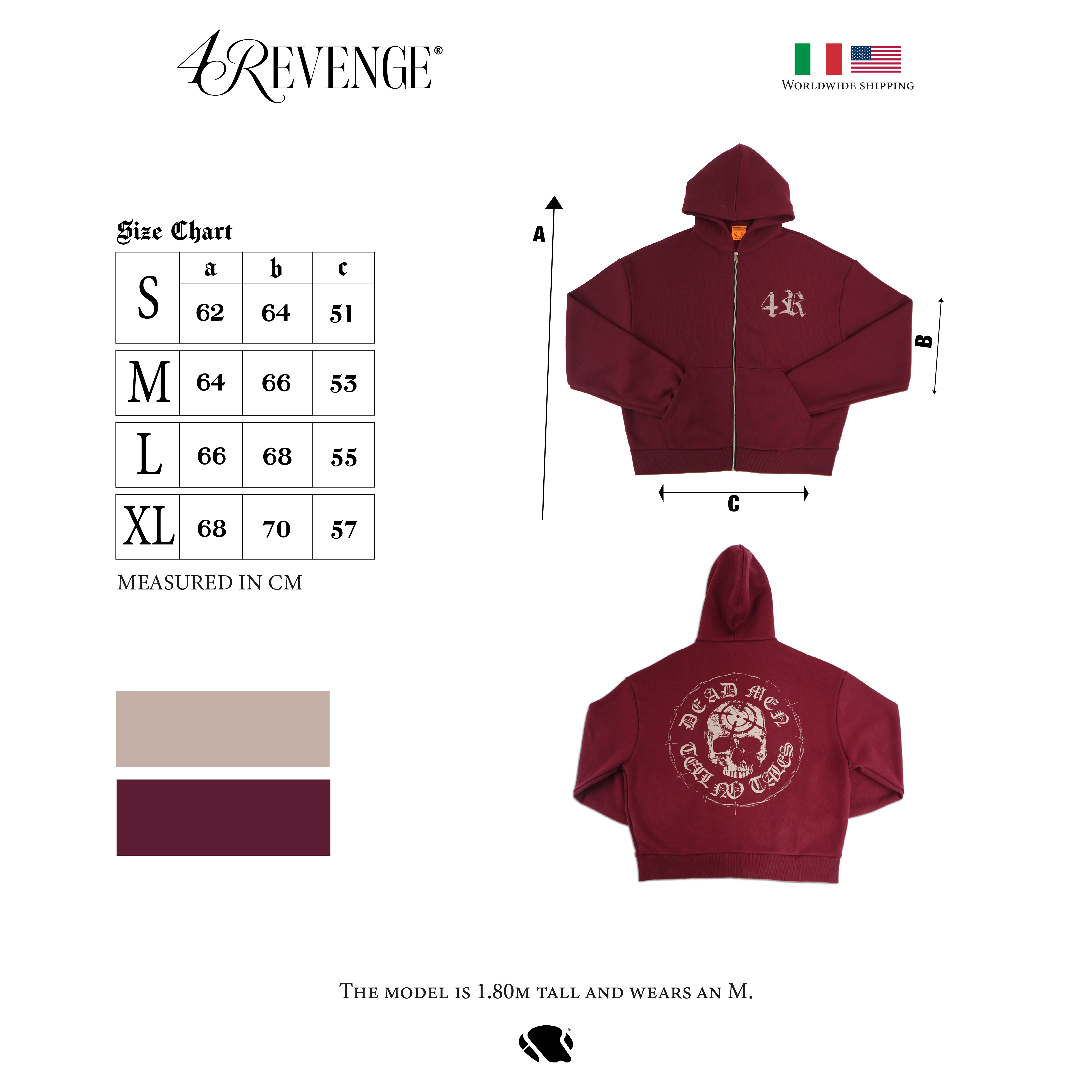 MUST HAVE 4R ZIP HOODIE (Ferro)