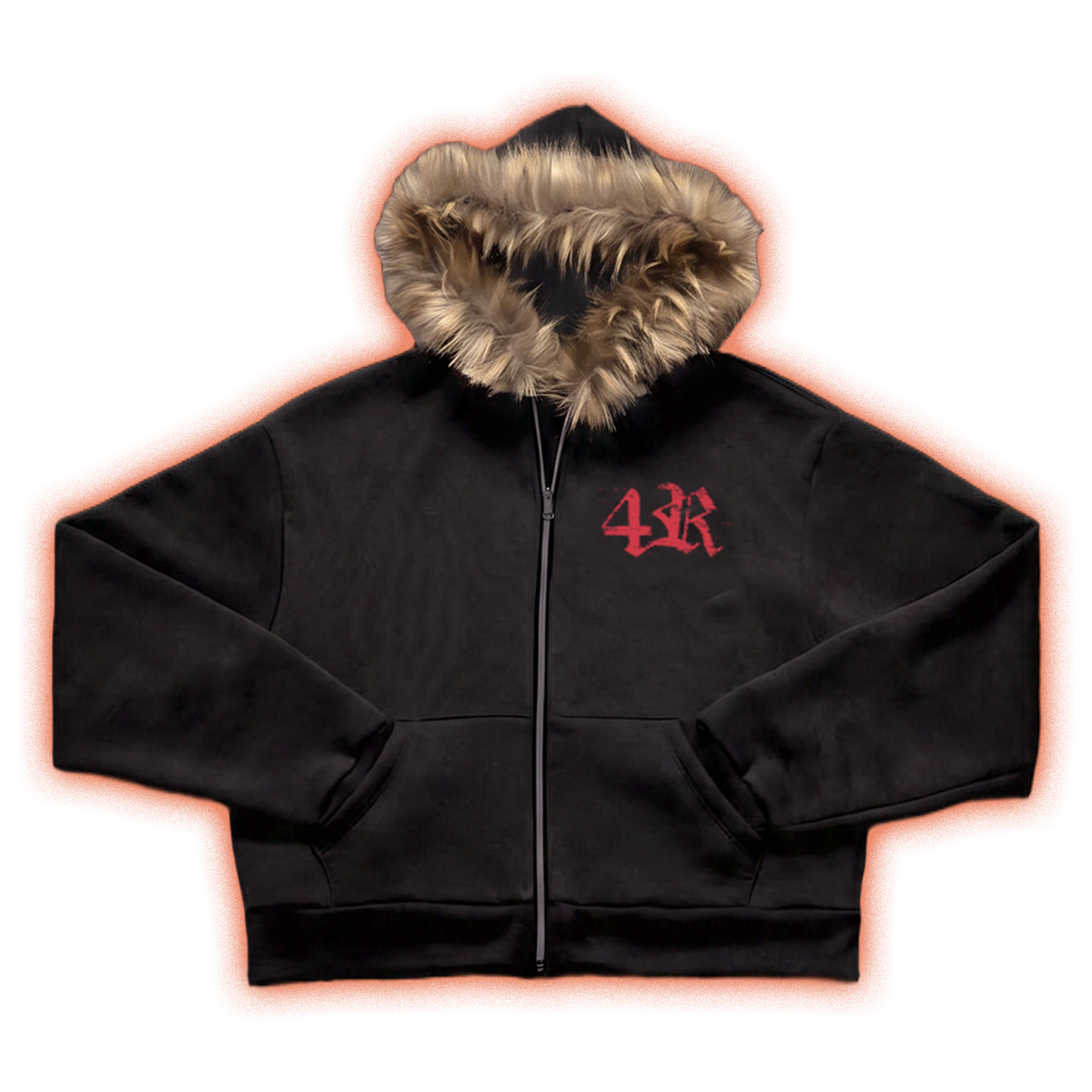 POLAR ZIP HOODIE BLACK (Cropped)