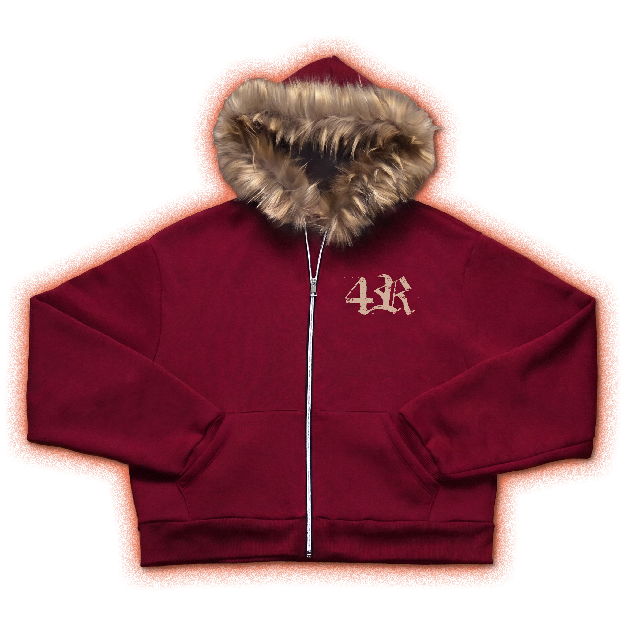 POLAR ZIP HOODIE BORDEAUX (Cropped)